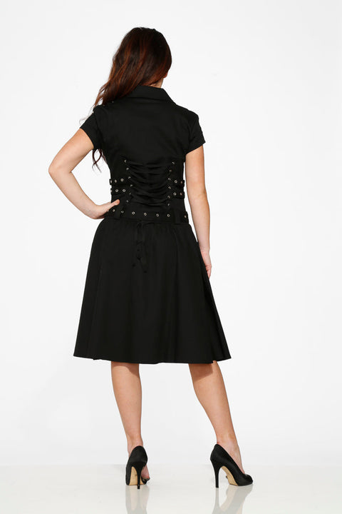 Svart Mido Bondage Klänning