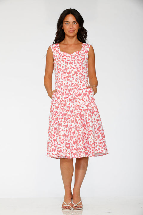 Hjärta Ängel Swingklänning i Vit