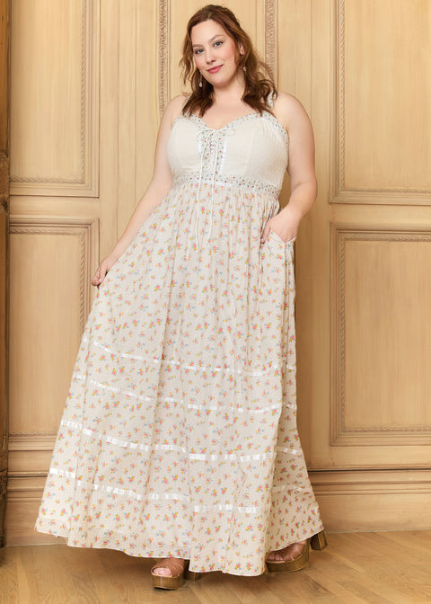 GUNNE SAX för ModCloth Reyna snörningsmaxiklänning