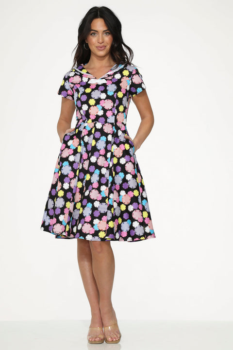 Svart&Lila Swingklänning