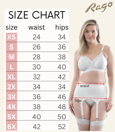 Strumpebandshållare med sex metallstrumpeband | Måttlig formning och magkontroll | Modell 72522