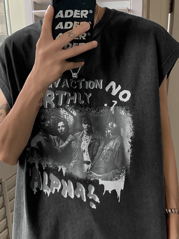 T-Shirts mit verwaschenem Distressed-Print für Herren