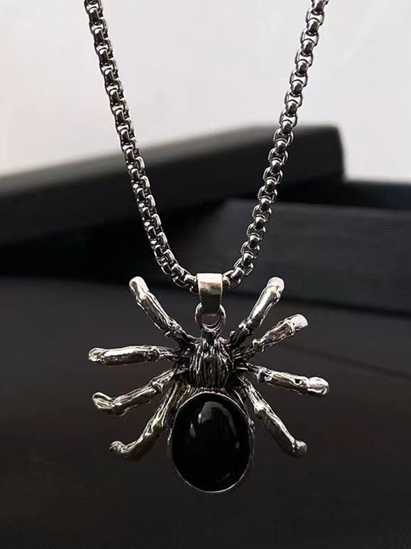 Halskette mit lustigem Spinnen-Anhänger für Herren