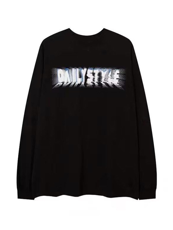 Herren-Langarm-T-Shirt mit Vintage-Malerei-Print