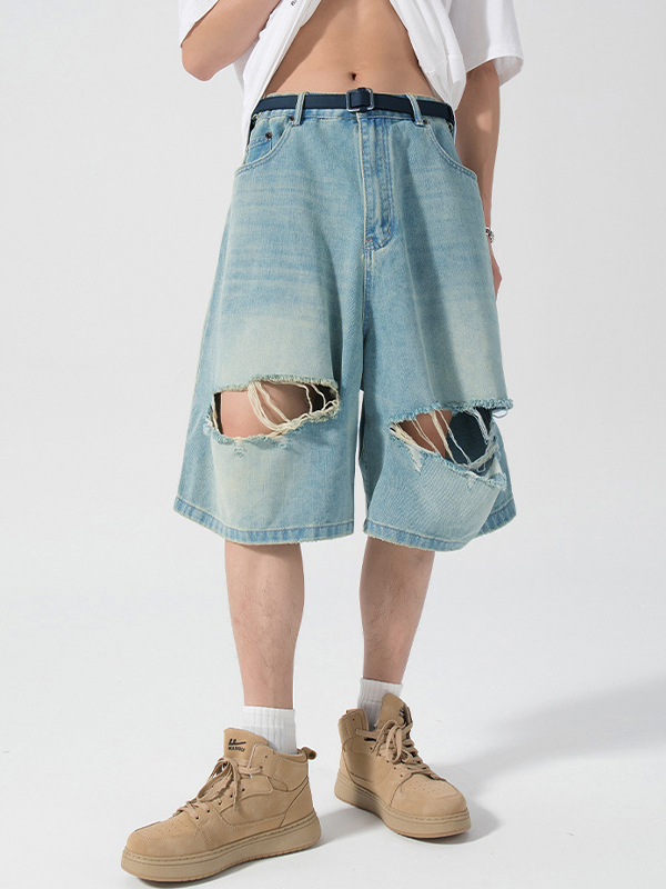 Herren-Shorts mit Vintage-Rissdesign