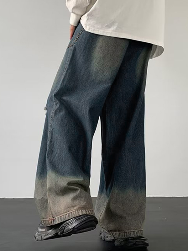 Lose Herrenjeans mit Ombré-Effekt und Rissen