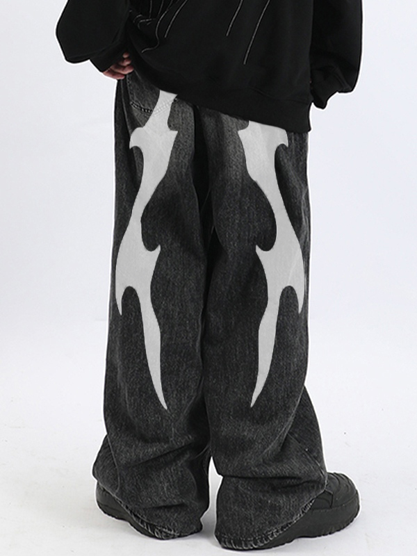 Lockere Jeans mit verwaschenem Cool-Print für Herren