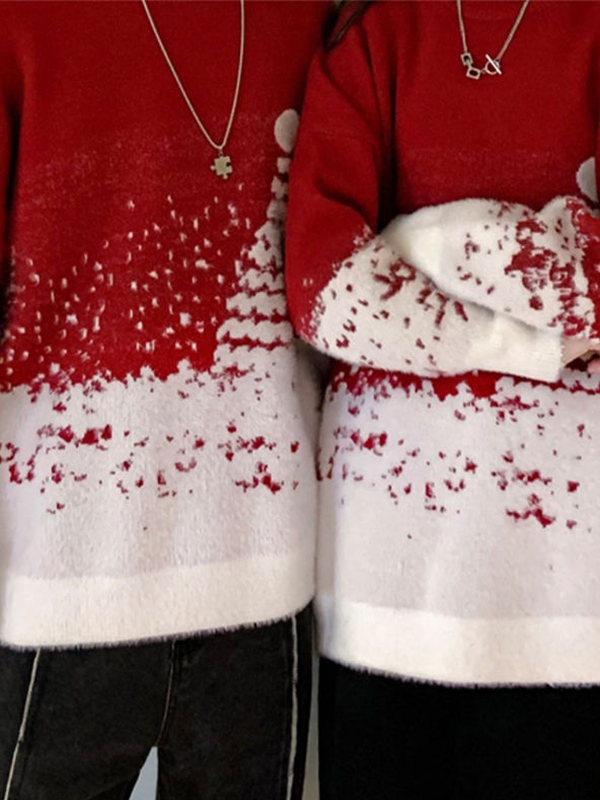 Herren-Jacquardpullover mit Weihnachtsbaummuster