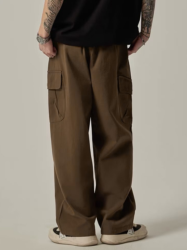Baggy-Cargohose im Vintage-Stil für Herren mit Knopftasche