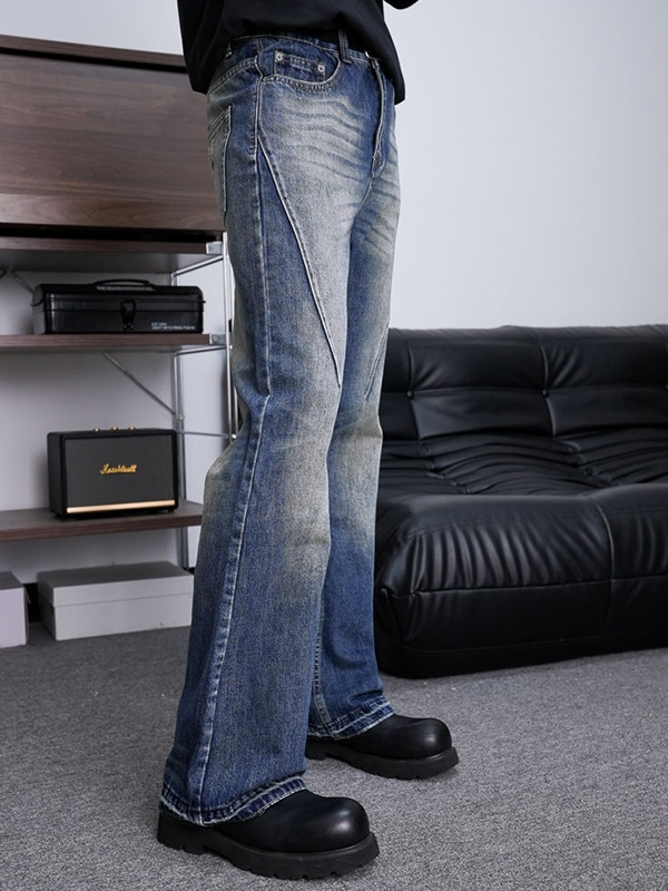 Slim-Jeans im Vintage-Stil für Herren mit ausgewaschenem Flare