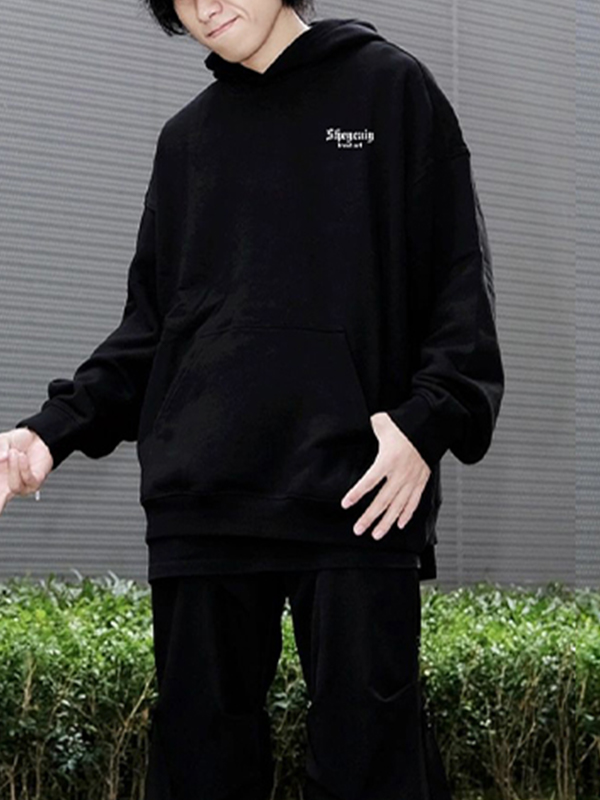 Übergroßer Kapuzenpullover mit angesagtem Popstar-Print für Herren