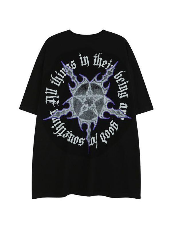 Kurzarm-T-Shirt mit Stern-Buchstaben-Print für Herren