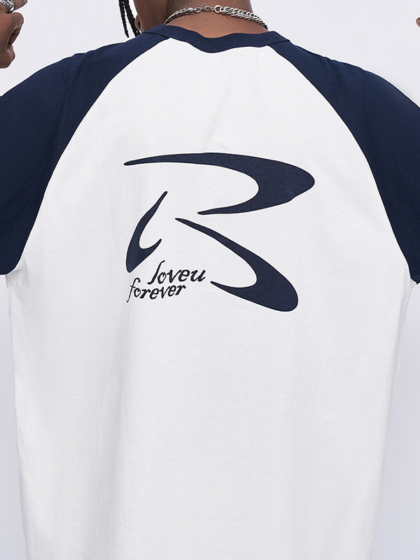 Herren-Langarm-T-Shirt mit Retro-Raglan-Print