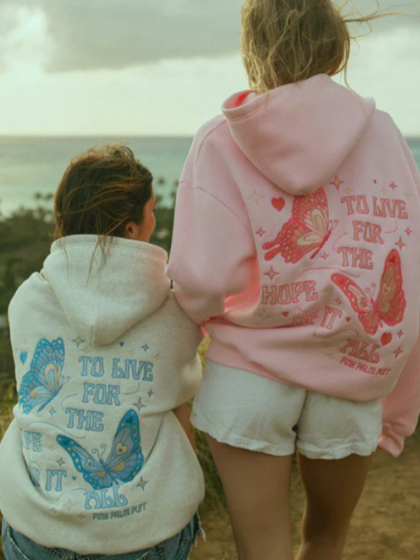 Sweatshirt mit Schmetterlings-Stickerei