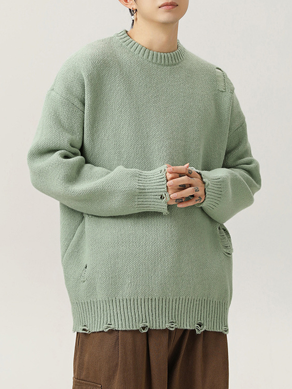 Pullover mit Retro-Loch-Design