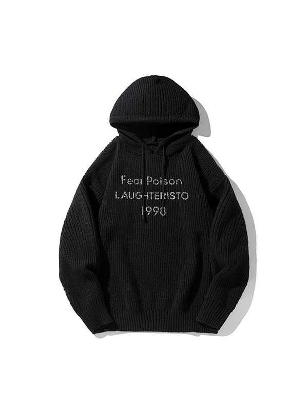 Lockerer Pullover mit japanischem Buchstaben-Print