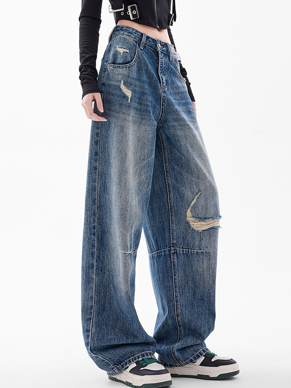 American Retro – Boyfriendjeans mit Lochmuster