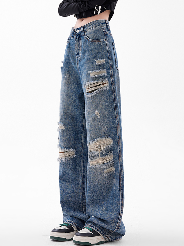 American Retro – Boyfriendjeans mit Lochmuster