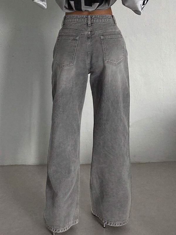 Vintage Rauchgraue Boyfriendjeans