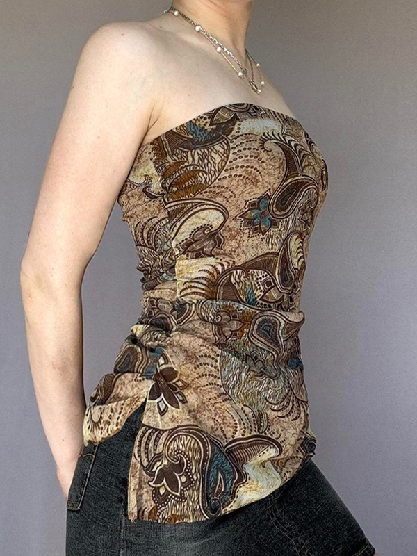 Bandeau-Top mit Cashew-Vintage-Print