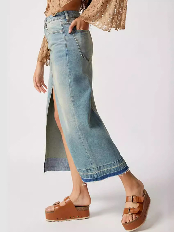 Vintage Slim Fit Maxirock