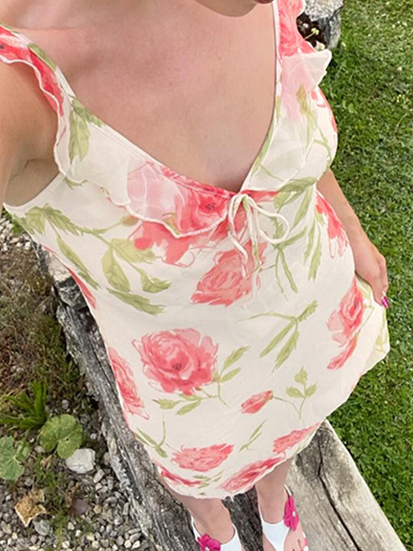 Maxikleid im Resort-Stil mit Blumenmuster