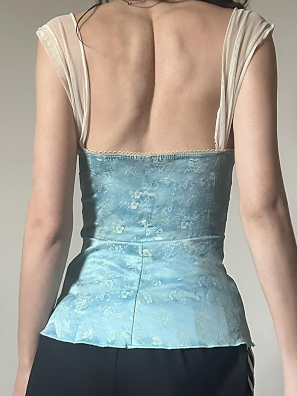 Camisole-Top mit Spitzenschleifen-Print