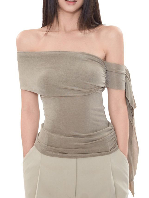 Schmales trägerloses One-Shoulder-Bandeau-Top