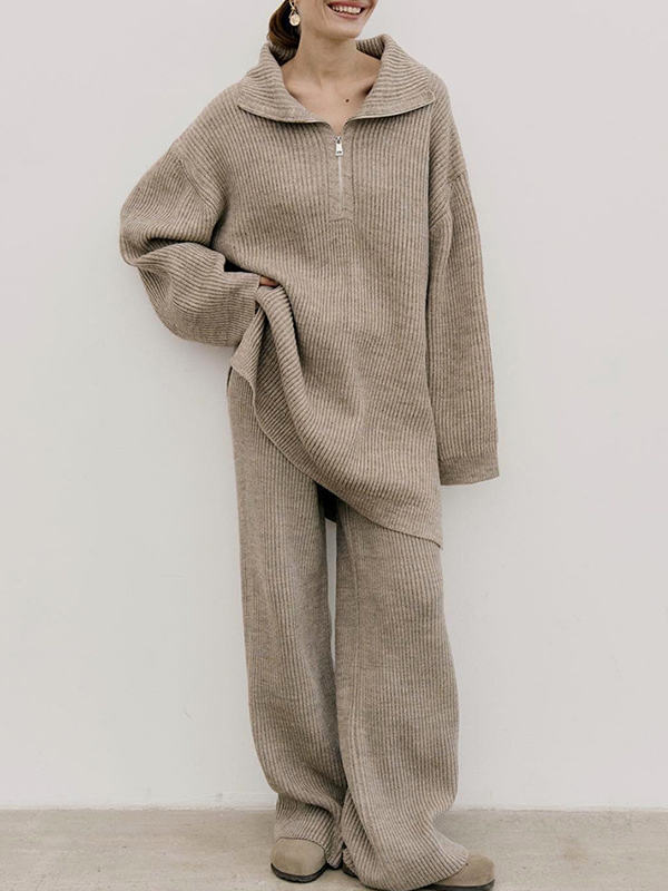 Zweiteiler mit halbem Reißverschluss