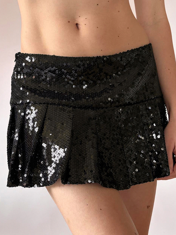 Minirock im Party-Stil mit Pailletten-Patchwork