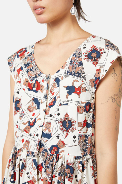 Klänning med tryck av katternas drottning