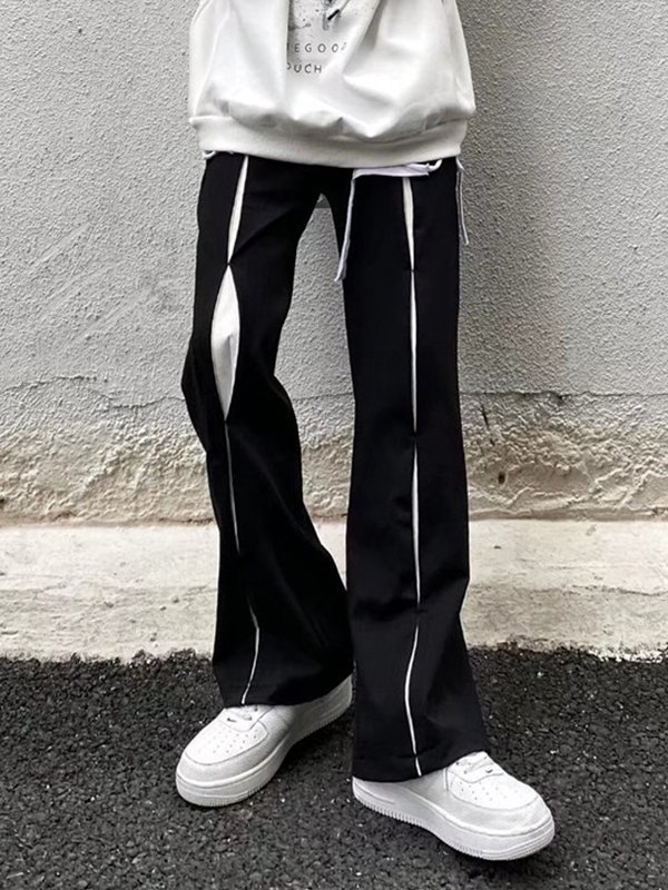 Herren-Patchwork-Flare-Leg-Hose