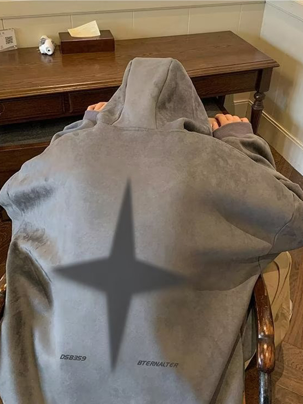 Übergroßer Kapuzenpullover mit Print für Herren