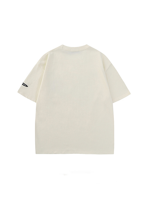 Übergroßes kurzärmliges T-Shirt mit Buchstaben-Print für Herren