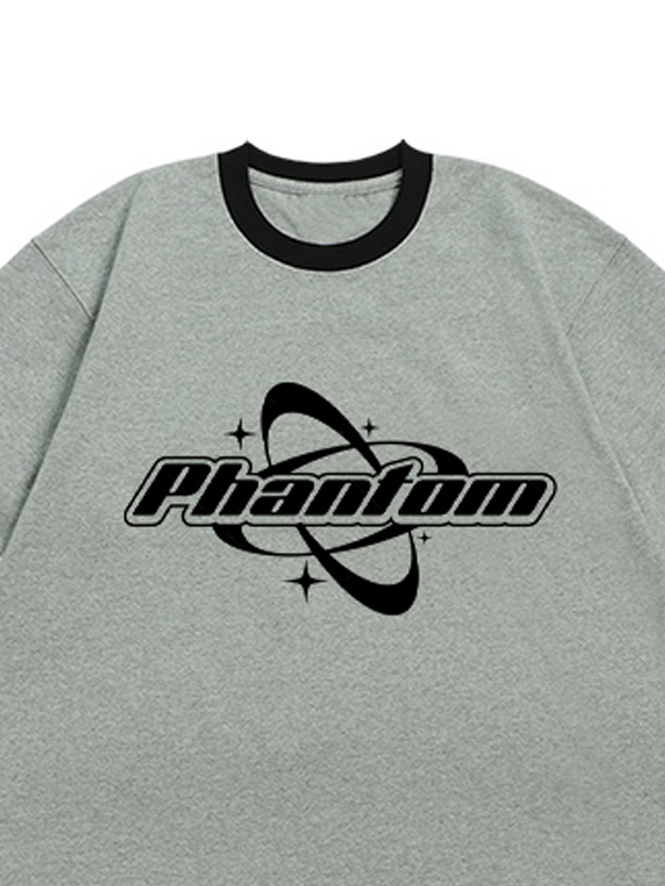 Übergroßes Kurzarm-T-Shirt mit kontrastierendem Buchstaben-Print für Herren