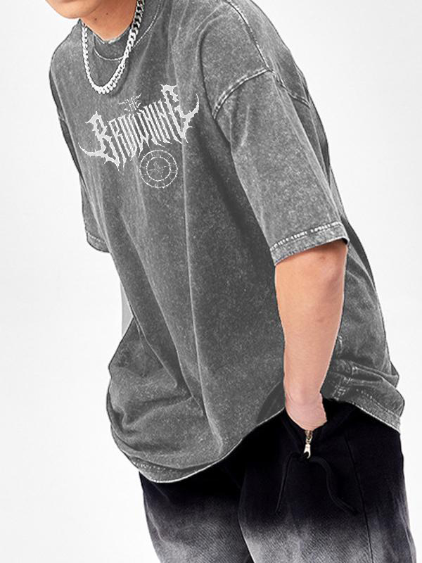 Übergroßes, kurzärmliges T-Shirt mit Street-Print für Herren