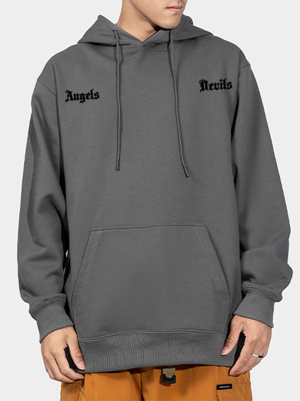 Übergroßer Langarm-Kapuzenpullover mit Stern für Herren