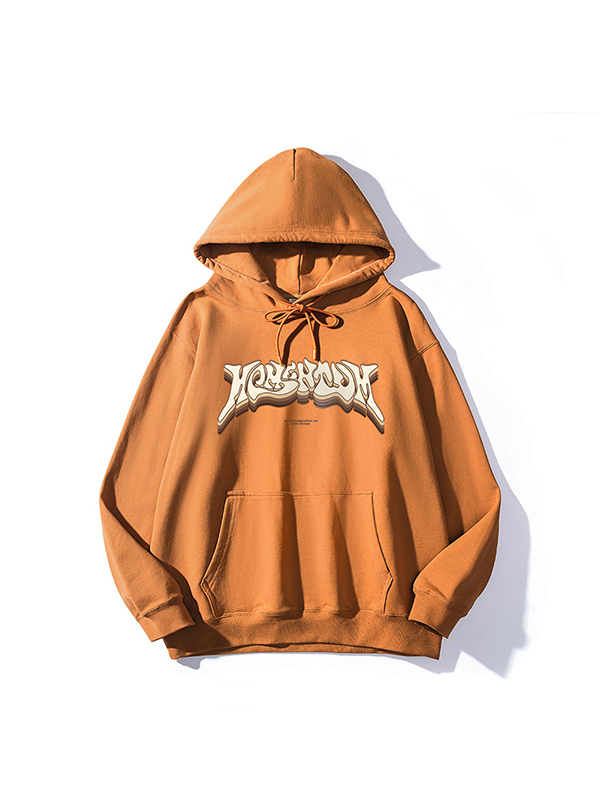 Übergroßer Kapuzenpullover mit langen Ärmeln und Schriftzug für Herren