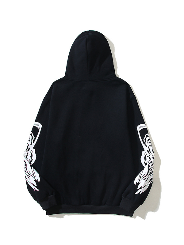 Übergroßer, langärmliger Hoodie mit „Portrait Plus“-Samt-Print für Herren