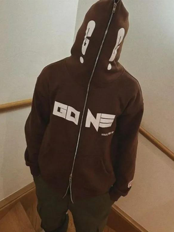 Übergroßer Hoodie mit Schriftzug-Print für Herren