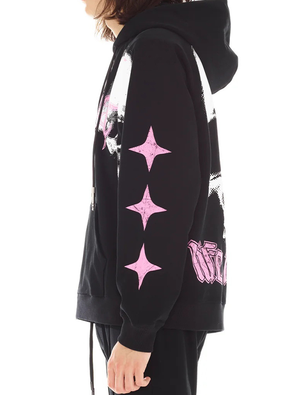 Übergroßer Hoodie mit Totenkopf-Print für Herren