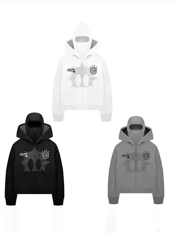 Übergroßer Kapuzenpullover mit doppelter Mütze und Street-Letter-Print für Herren