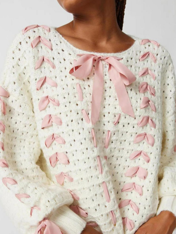 Übergroße Pullover mit Schleife