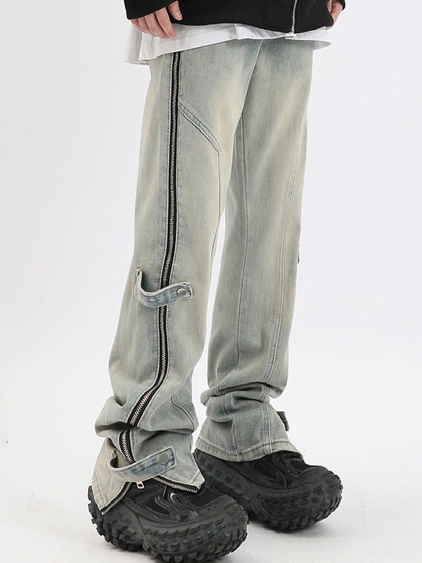 Herrenjeans mit geradem Bein und Reißverschluss