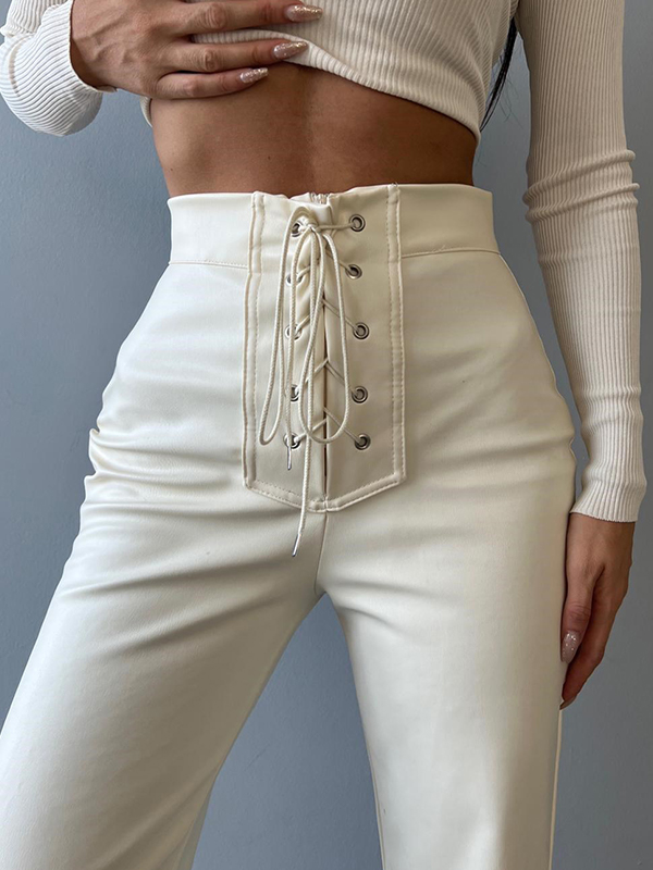 Einfarbige Lederhose