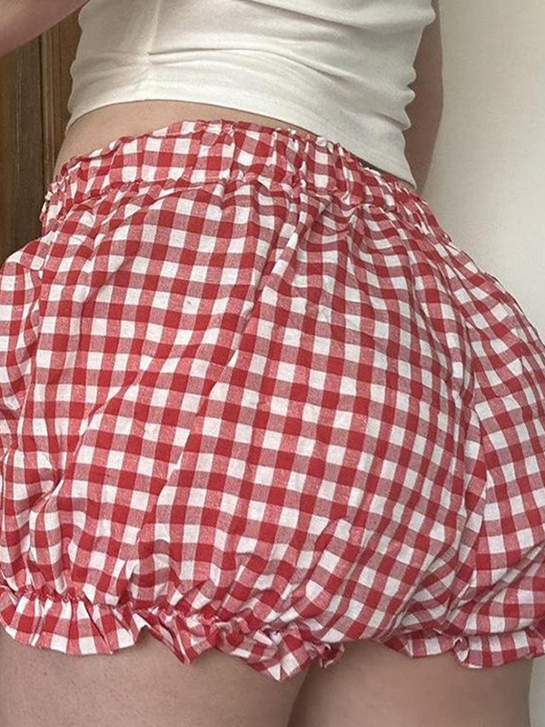 Shorts mit Fliege und Karo-Print