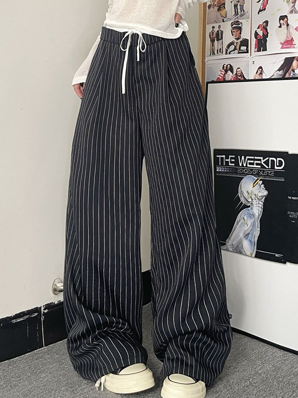 Patchwork-Hose mit weitem Bein und Doppelbund