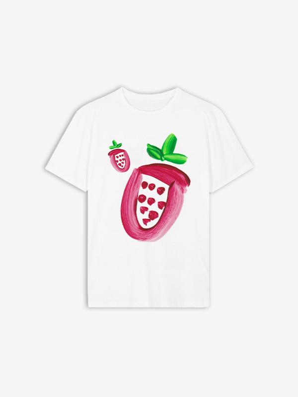 Übergroßes kurzärmliges T-Shirt mit Frucht-Print