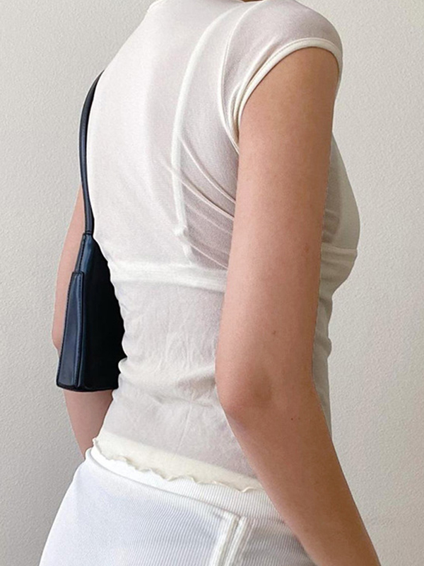 Kurzarm-T-Shirt mit Spitze