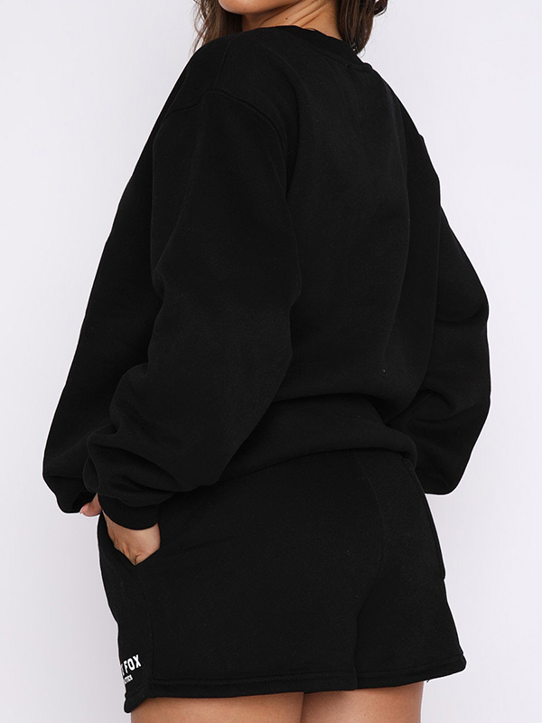 Einfarbiges Baggy-Sweatshirt zum Überziehen